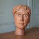 Sculpture signed Doloire, terracotta sculpture, sculpture of a man's head, collection, interior decoration.