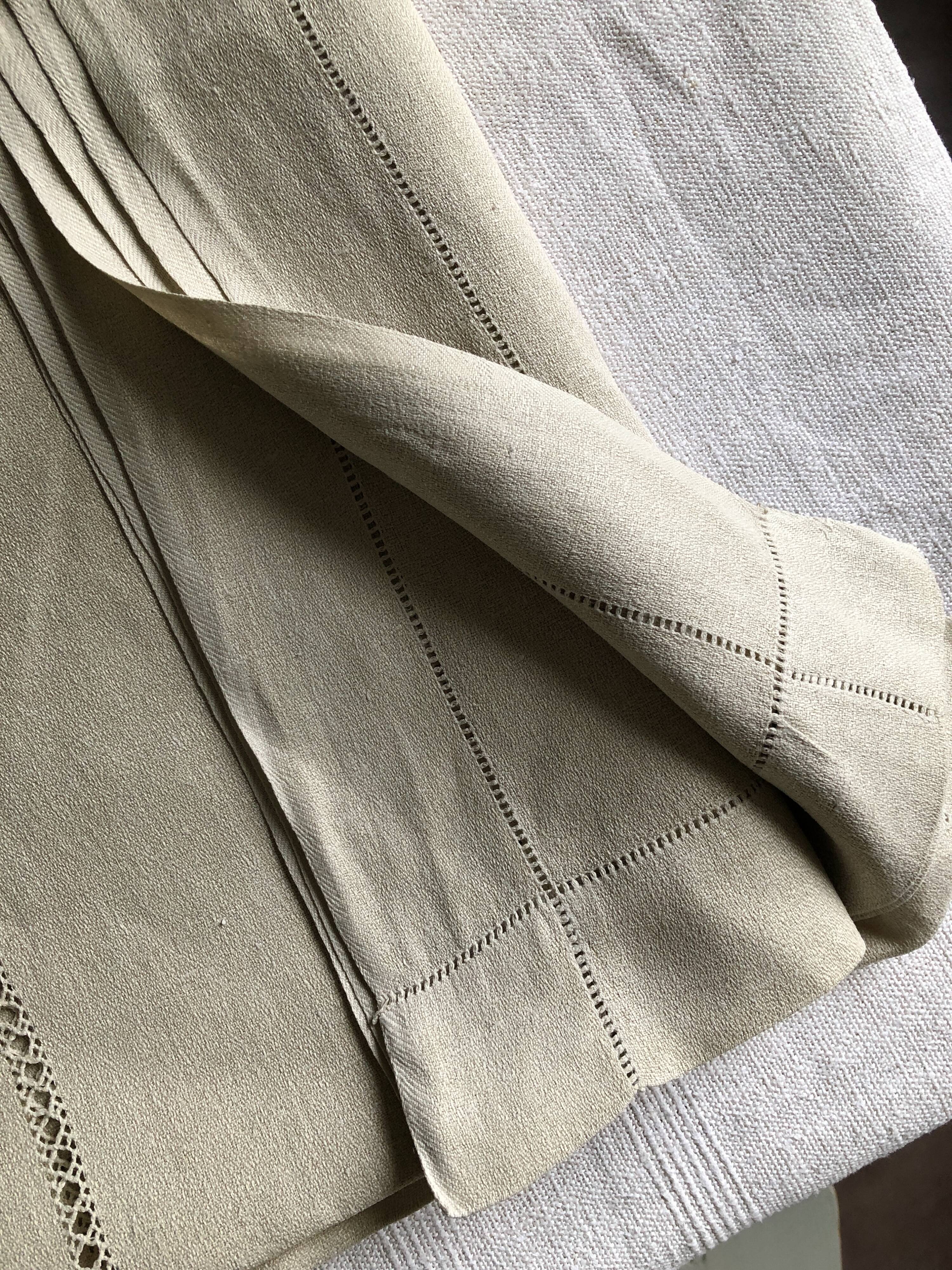 Antique linen tablecloth and whipped cream silk