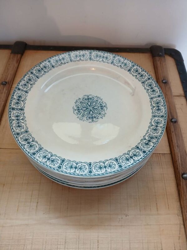 10 assiettes plates anciennes Terre de fer