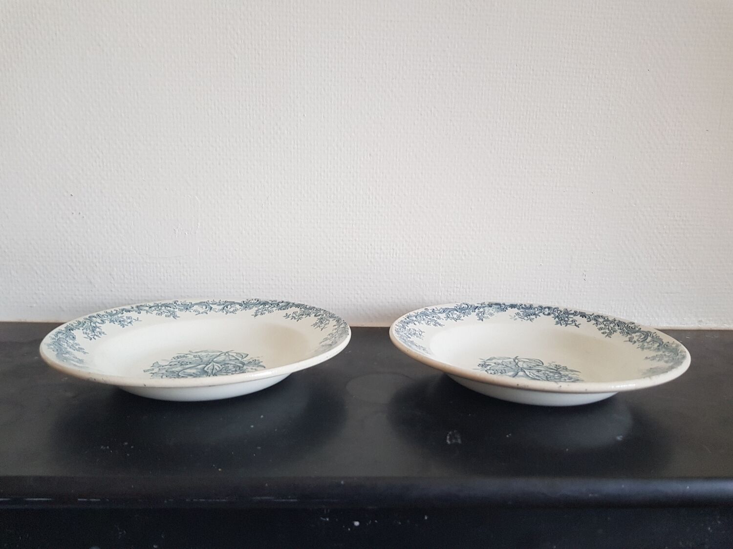 Set of 6 hollow plates iron earth