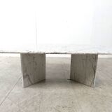 Vintage white marble coffee table, 1970s