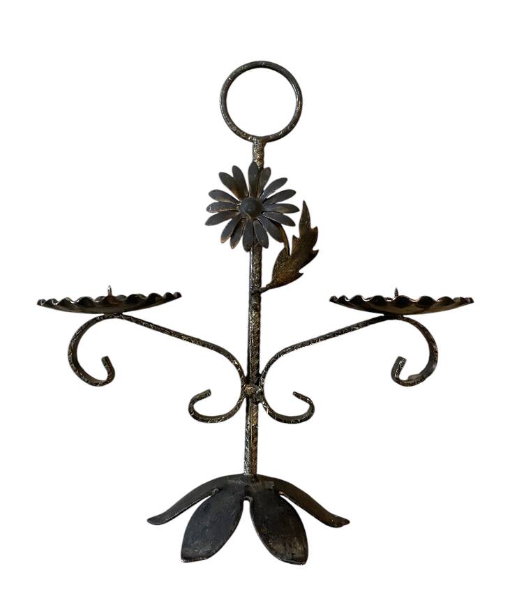 Cast iron candle holder