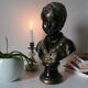 Buste en plâtre garçon patine bronze XXème
