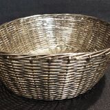 20th century braided silver metal bread basket