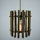 Italian Brutalist Brass-Metal Pendant Lamp