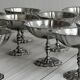 10 footed bowls in stainless steel in the style of Letang Remy