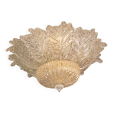 Plafonnier en verre de Murano ambré, Italie années 1970