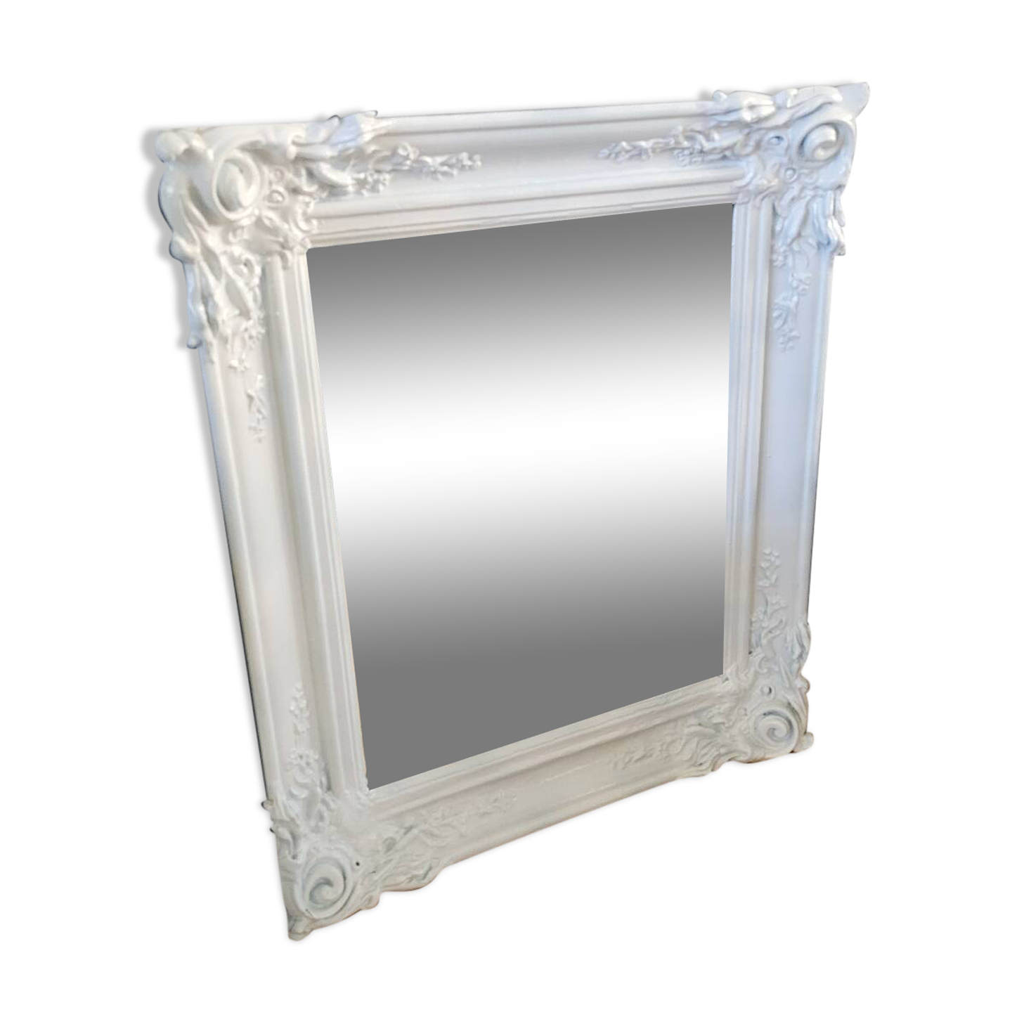 Antique mirror with painted wooden frame