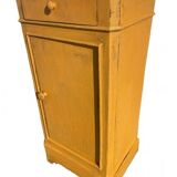 Chevet en bois peint en jaune