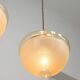 Mid-century Italian Brass and Glass Pendant Lamps, set of 2