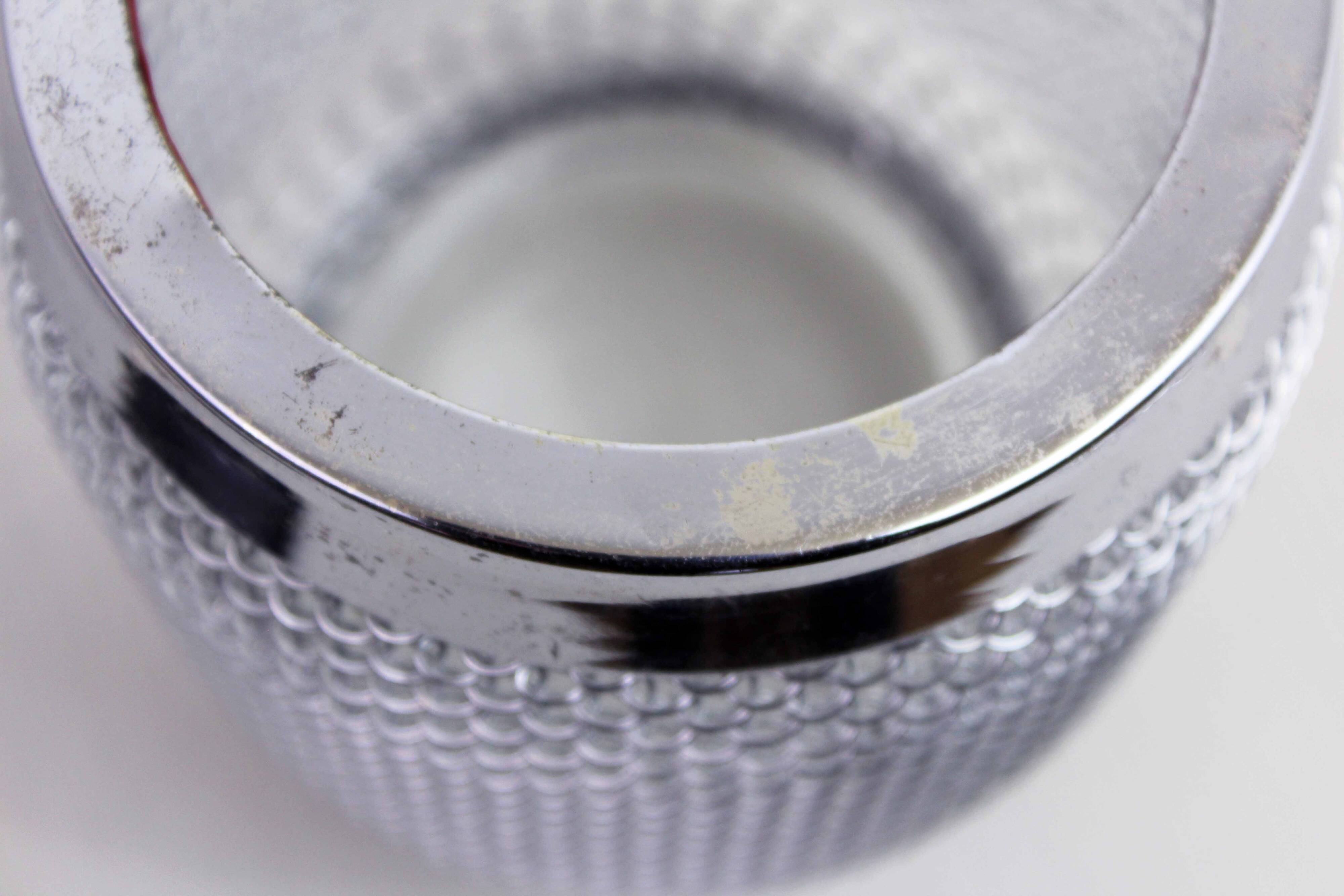 Vintage glass and metal ice bucket