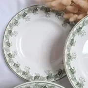 Assiettes plates vertes Moulin des Loups modèle Violetta