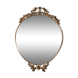 Miroir ovale en laiton style baroque vénitien 51x74cm