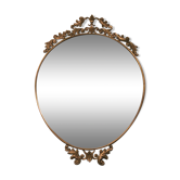 Baroque brass oval mirror, Venetian style  51x74cm