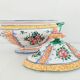 Soupière en faïence italienne au décor de fleurs