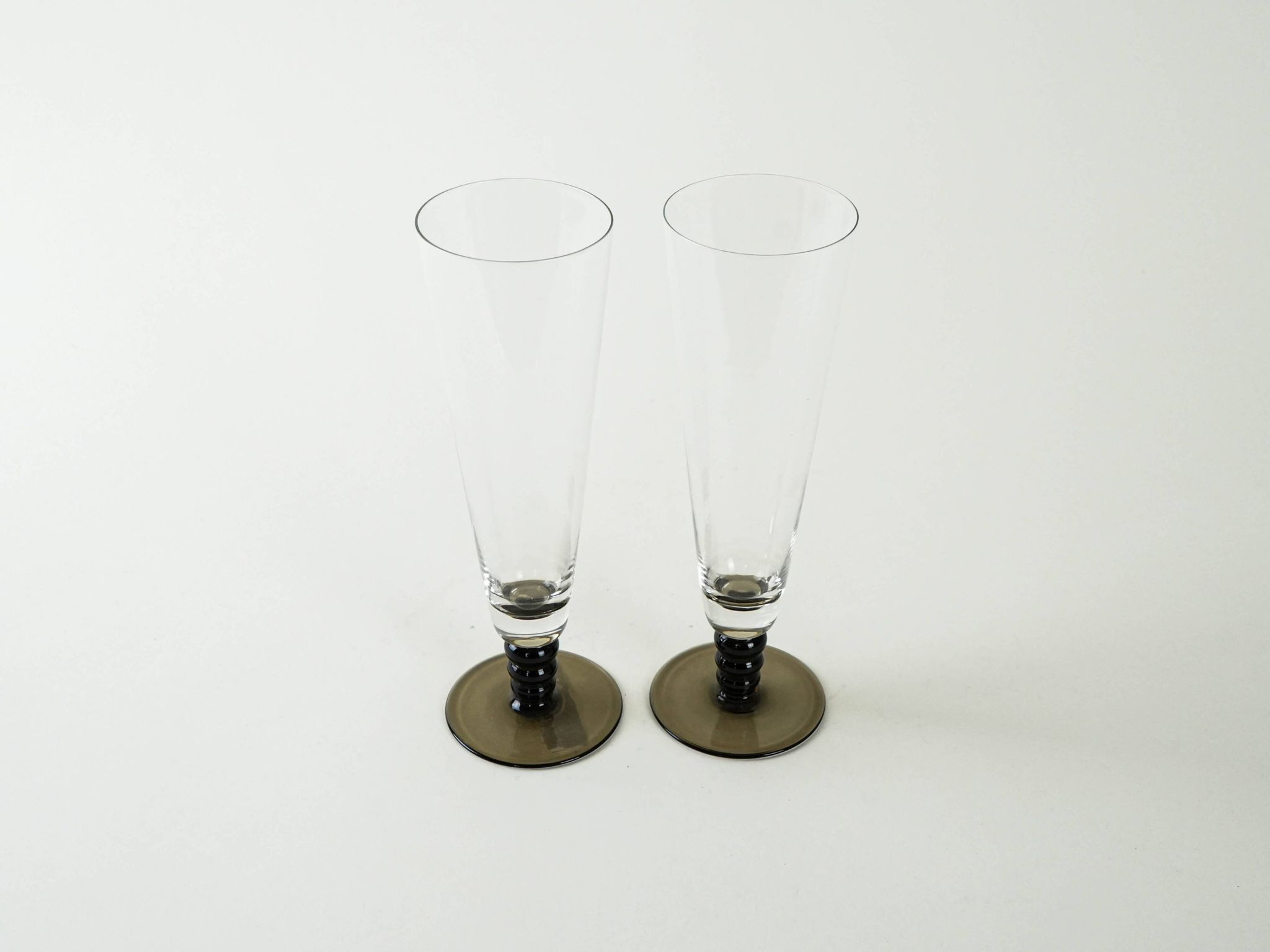 Pair of champagne glasses, Italian design, 1970s, production: Italy