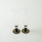 Pair of champagne glasses, Italian design, 1970s, production: Italy