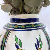 Pair of Boch Frères La Louvière vases, floral decoration signed Charles Catteau