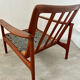 Old Scandinavian design armchair in vintage teak year 60