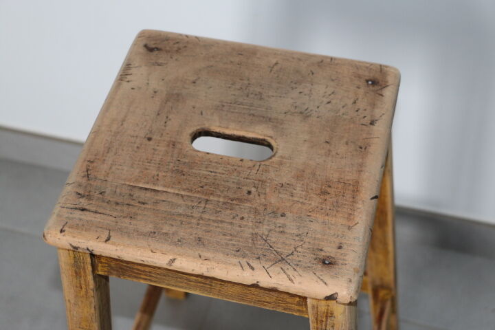 Raw oak stool 600mm