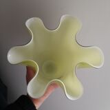 Fasoletto handkerchief vase in green opaline