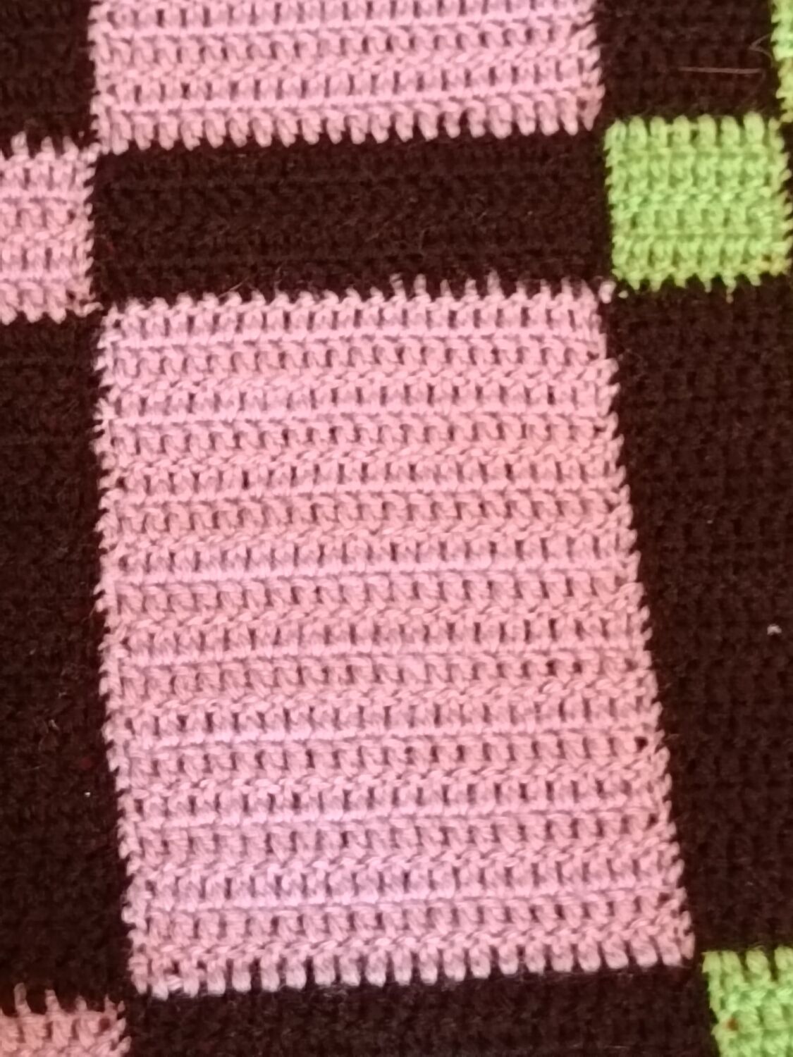 Blanket or plaid seventies crochet wool