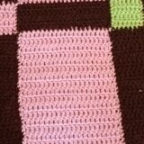 Blanket or plaid seventies crochet wool
