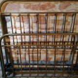 Lit ancien en laiton 204x125
