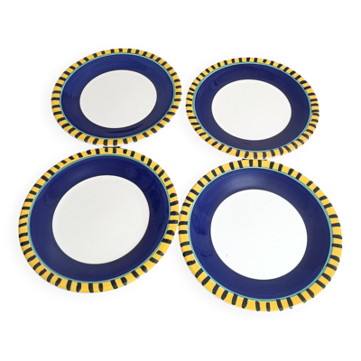 Lot de 4 assiettes à dessert en faïence peintes à la main – Pier 1 – Italie
