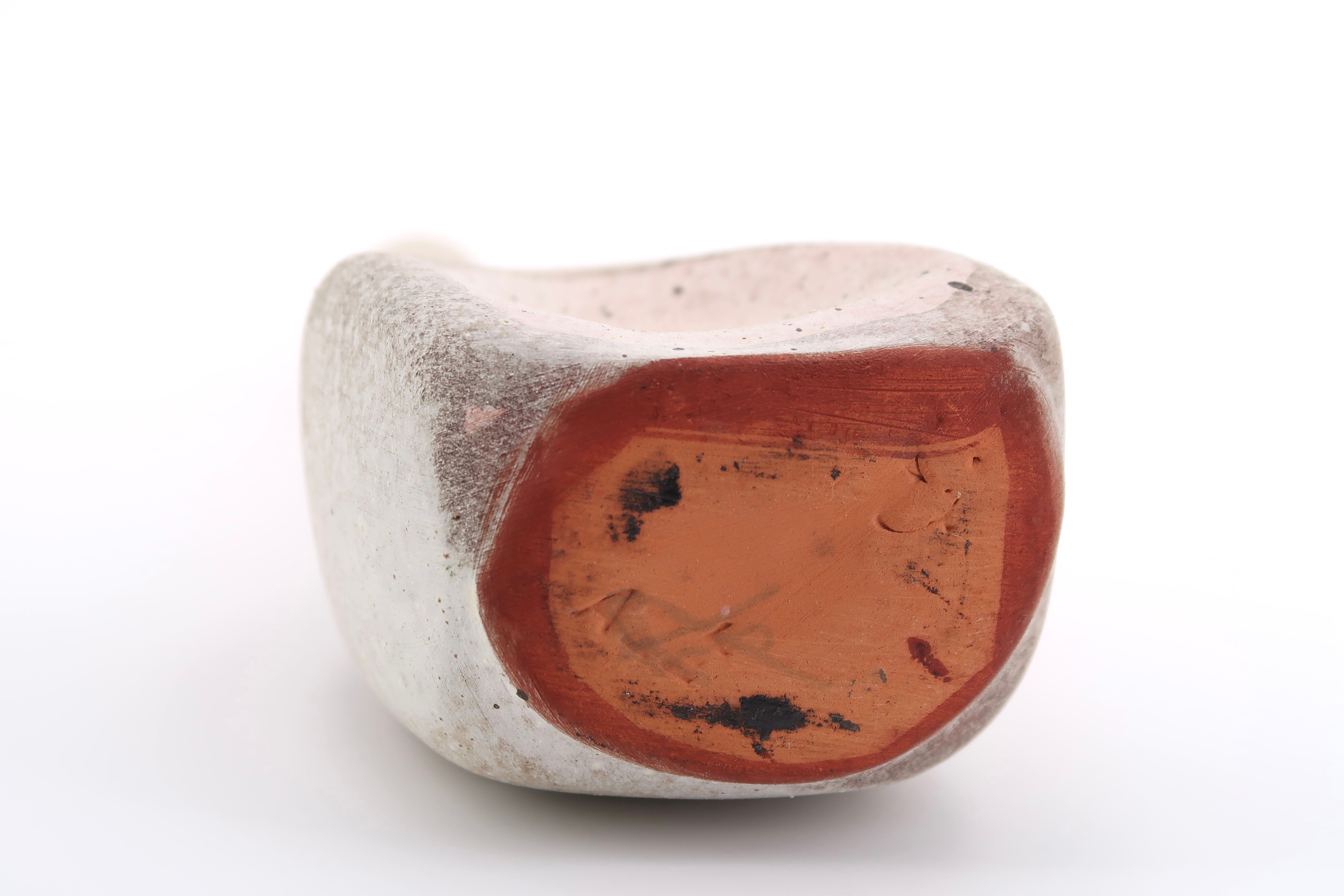 Beige grey ceramic bottle vase from Azé pottery