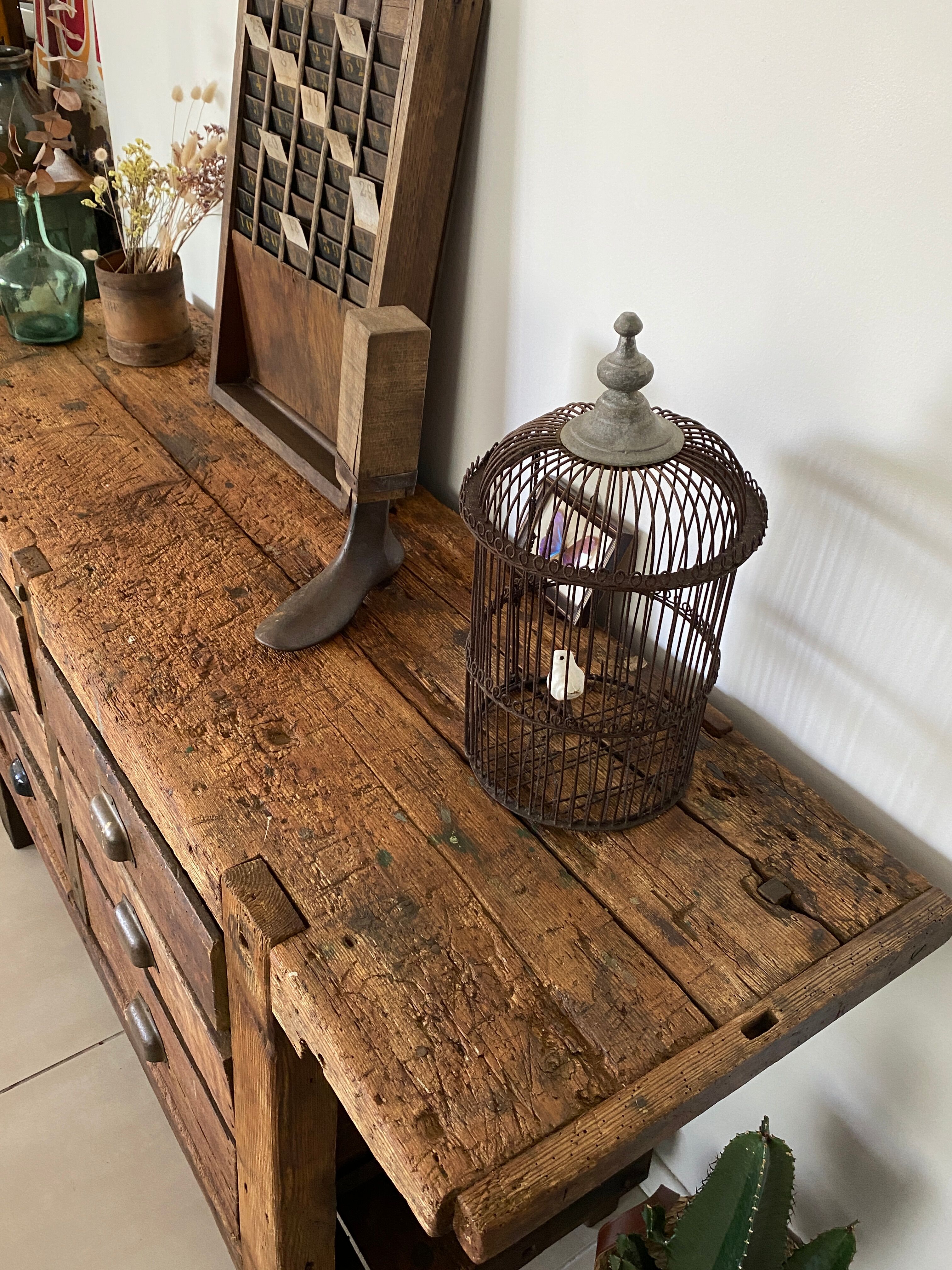 Old wooden workbench