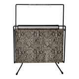 porte revue design 1970 en métal et cuir python