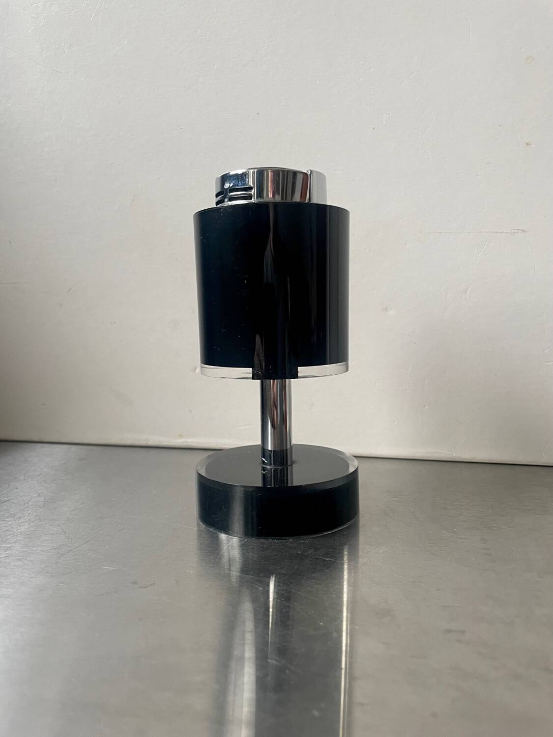 Vintage sarome japan table lighter in black plastic