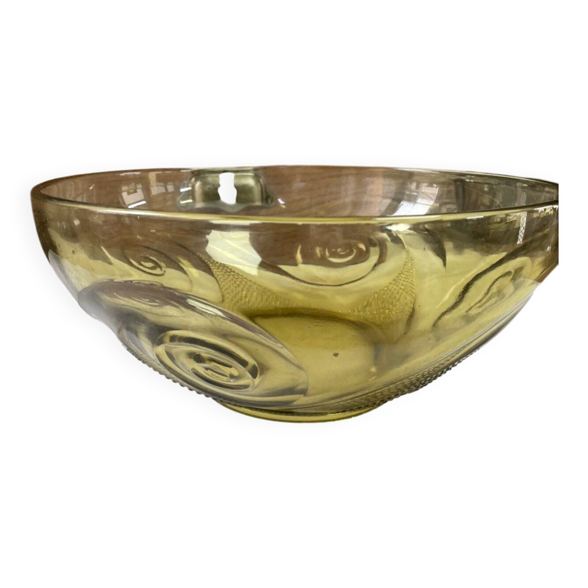 Coupe Art déco en verre jaune