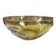 Large art deco yellow glass bowl, diameter 28.5 cm