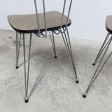 Paire de chaises Formica 1970 pieds Eiffel marron