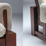 Pair of modern mid-century solid mahogany clubs - 1960