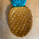 Vintage polychrome ceramic pineapple shaped butter dish vallauris #e