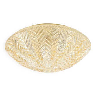 Plafonnier géométrique en verre ambré du milieu du siècle, Limbourg, Allemagne, années 70
