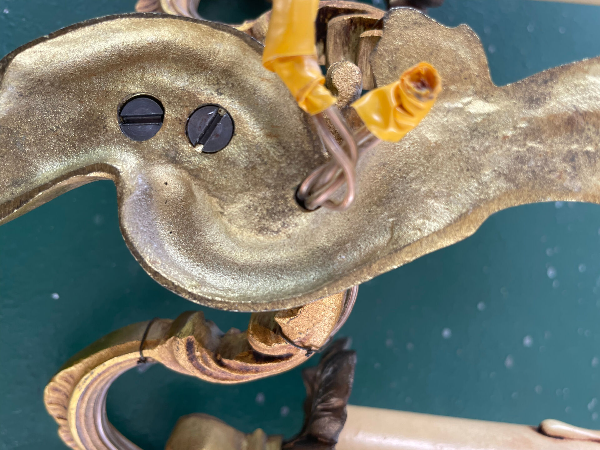 Pair of bronze Art Nouveau wall sconces.