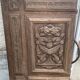 Cupboard door, decorative panel in antique carved fruit wood