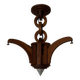 Art Deco chandelier in wood and glass from Clichy