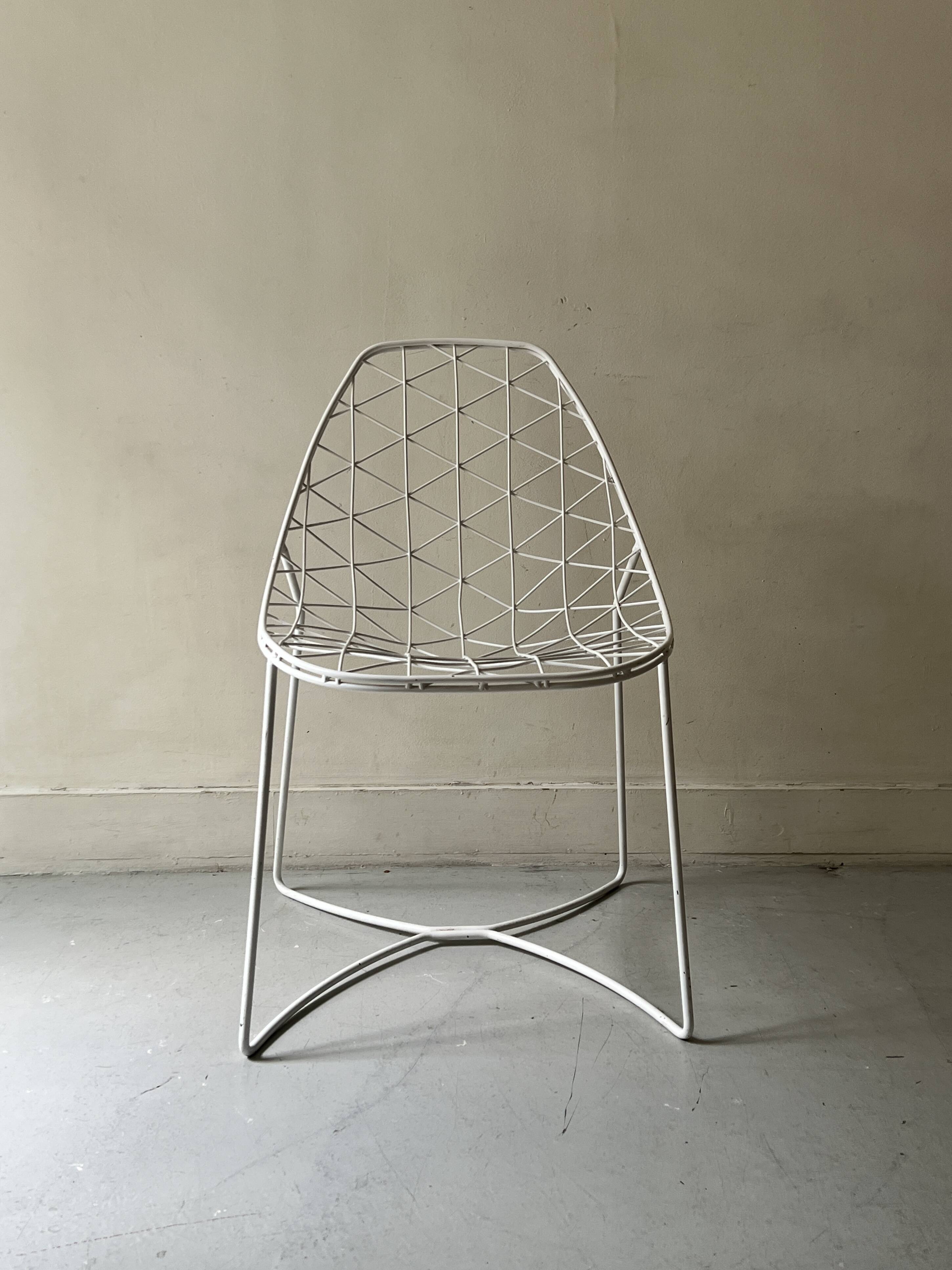 White metal bikini mesh design chair