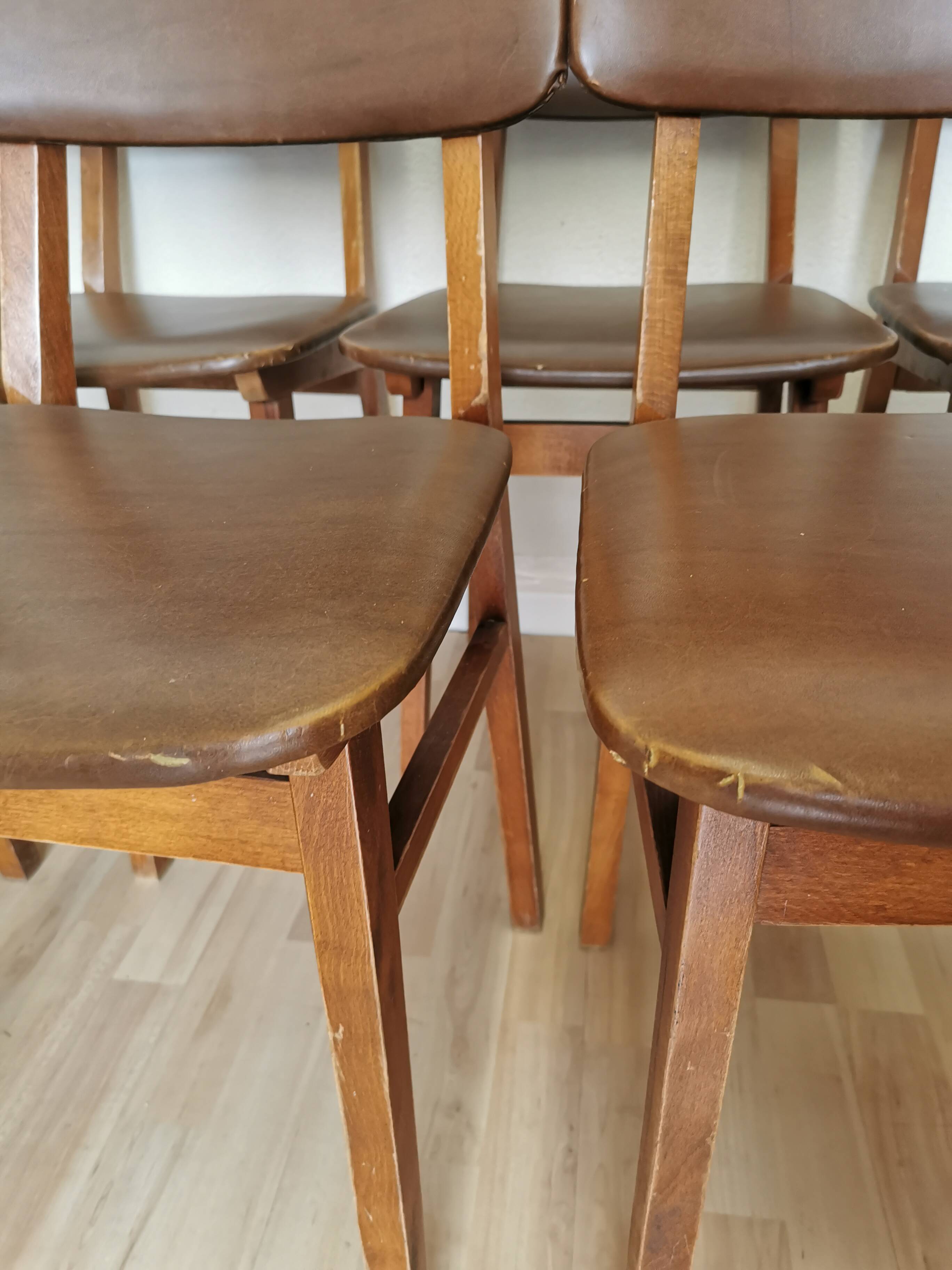 Vintage STOL Kamnik Dining Chair: 1970s Yugoslavian Mid-Century Leather Bis