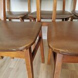 Vintage STOL Kamnik Dining Chair: 1970s Yugoslavian Mid-Century Leather Bis