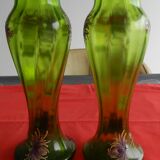 Pair of Enamelled Vases, late 19th century