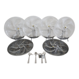 6 oyster plates and its 6 embossed glass forks, 1970s