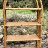 Vintage rattan library