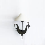 Wall lamp sculpture wrought iron vintage 1950