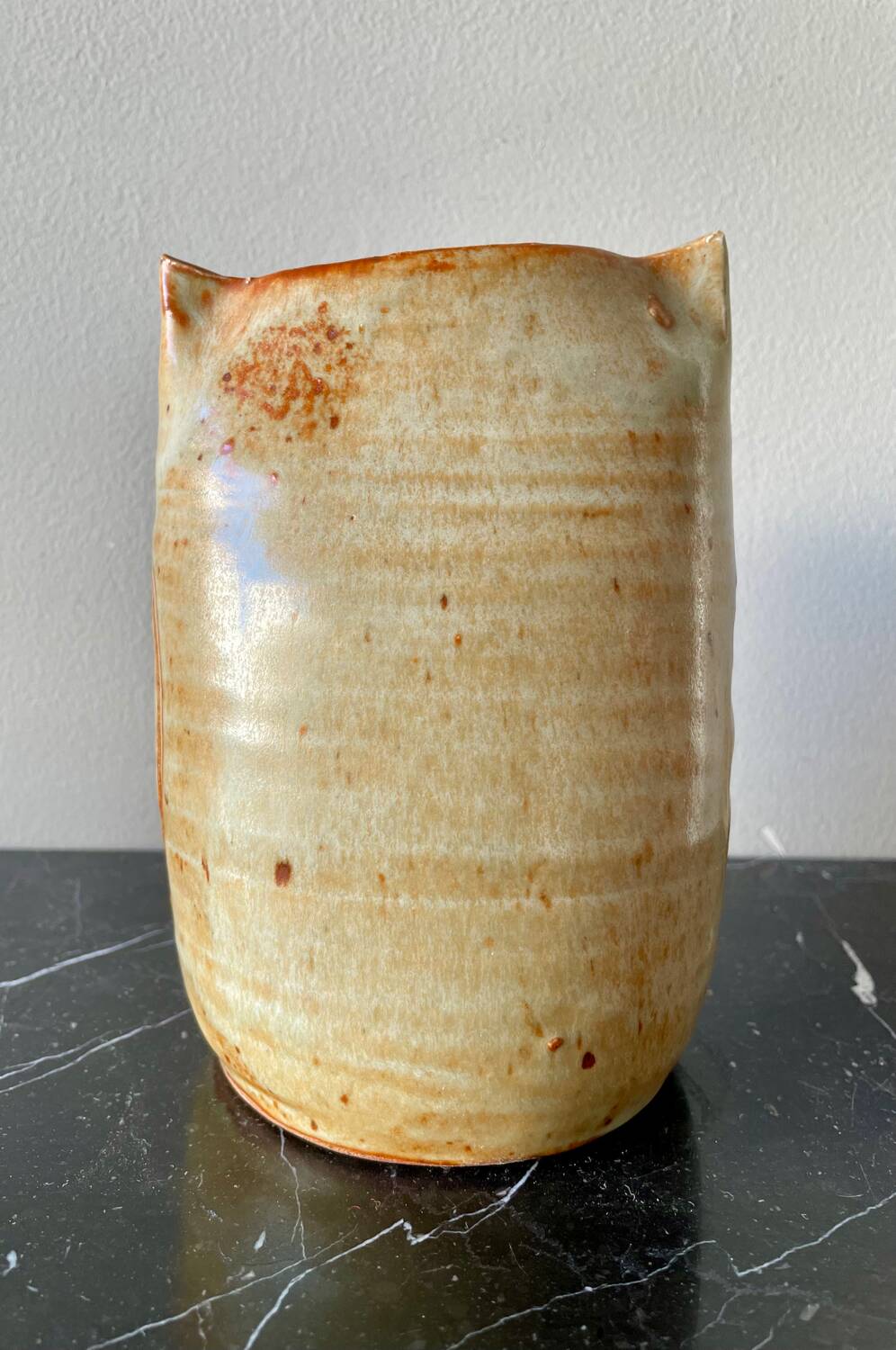 Vintage owl ceramic vase